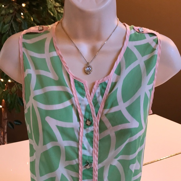 ANNABELLA GREEN, WHITE, PINK TOP PRETTY BUTTONS SM - Picture 4 of 8